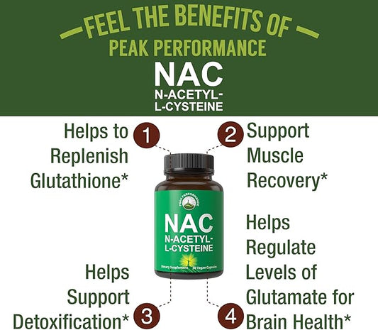 NAC Supplement N-Acetyl Cysteine. Glutathione Precursor 600mg Capsules 600 mg