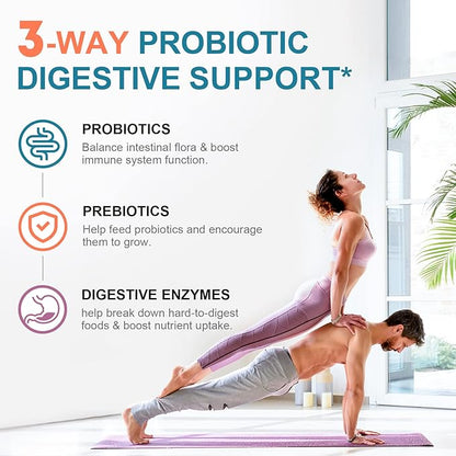 Probiotics 120 Billion CFUs 18 Strains, 3 Prebiotics 60 Vegetarian