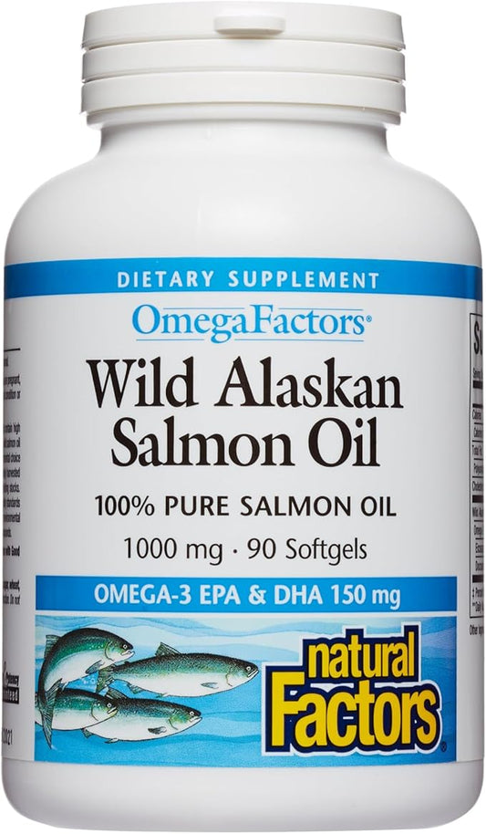 Natural Factors, Wild Alaskan Salmon Oil Omega-3, EPA, 90 Softgels