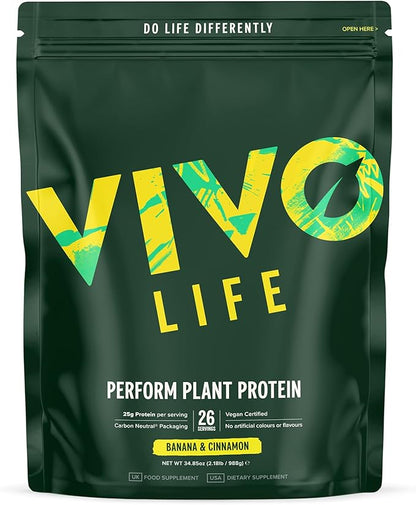 Vivo life Perform Plant Protein Powder 26 Servings 34.8 oz,