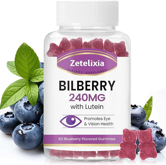 Sugar Free Bilberry Extract Supplement 240mg,Eye Supplements Filtering,60 Count