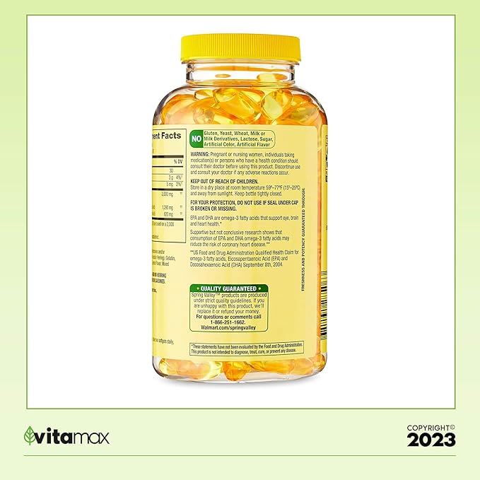 Spring Valley Omega-3 from Fish Oil 2000 mg, 120 Count (2 Items)