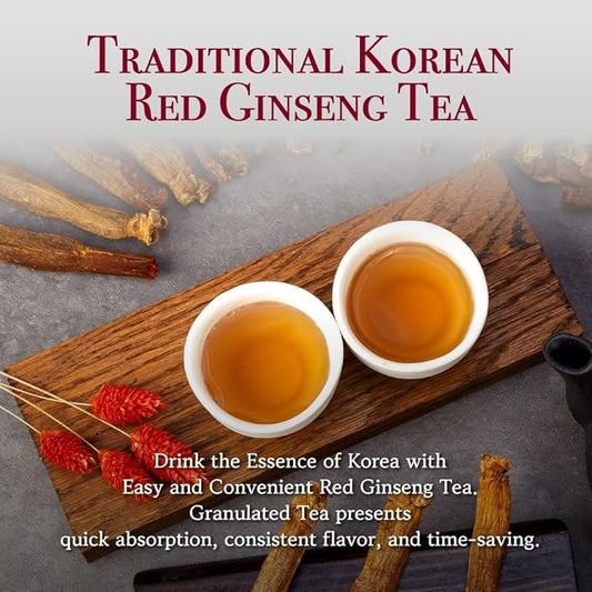 GINLAC Korean Red Ginseng Granuled TEA 30 Sticks (0.1oz X 30 Sachets)