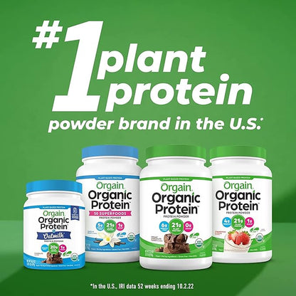 Orgain Organic Vegan Protein Powder + 21g Plant 6g Prebiotic 1.94lb
