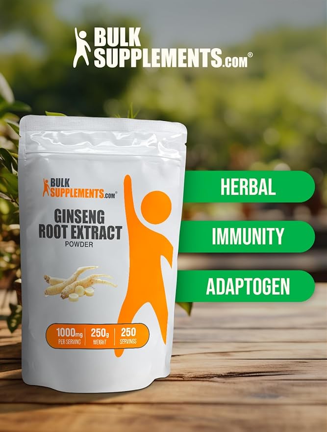 BulkSupplements.com Ginseng Root Extract Powder 1000mg per 250g (8.8 (8.8 oz) 1)