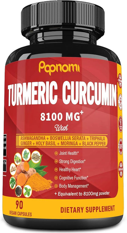 Turmeric Curcumin Extract Capsules 8100mg - 90 Counts 3 Month