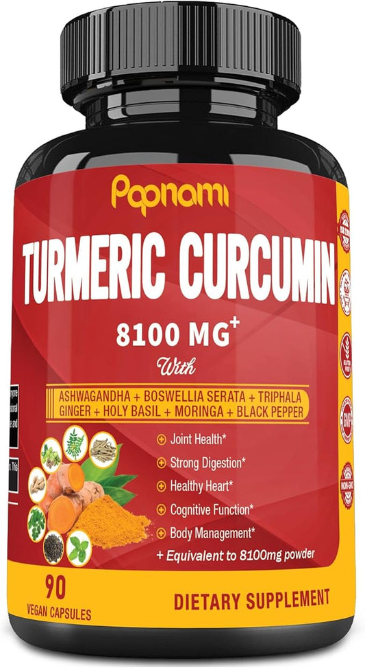 Turmeric Curcumin Extract Capsules 8100mg - 90 Counts 3 Month