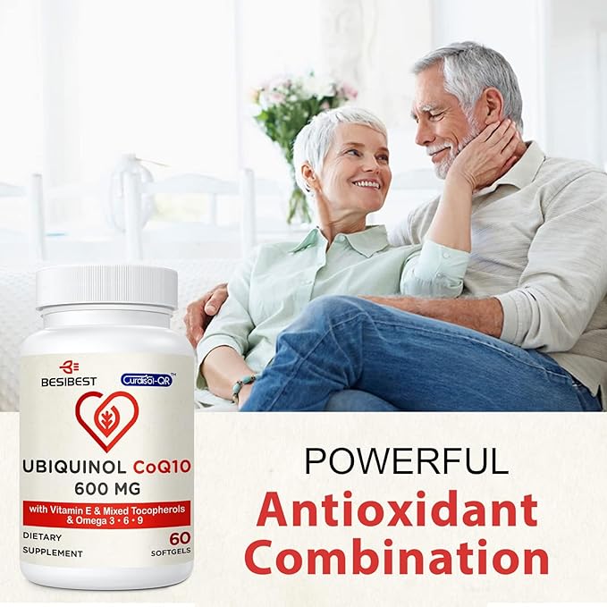 Ubiquinol CoQ10-600mg-Softgel, Active Form of Coq10 3, 6, 6, 9, 9, High Absorption-Coenzyme-Q10, Powerful 240 Count