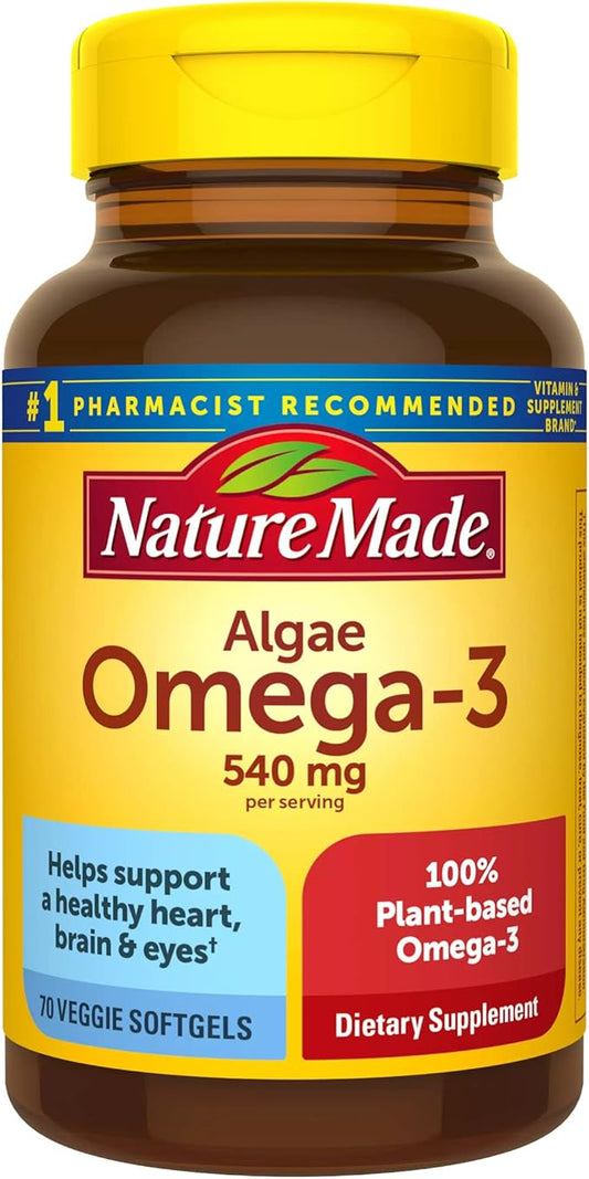 Nature Made Algae 540 mg Omega 3 Supplement, 3 Fish 70 Veggie