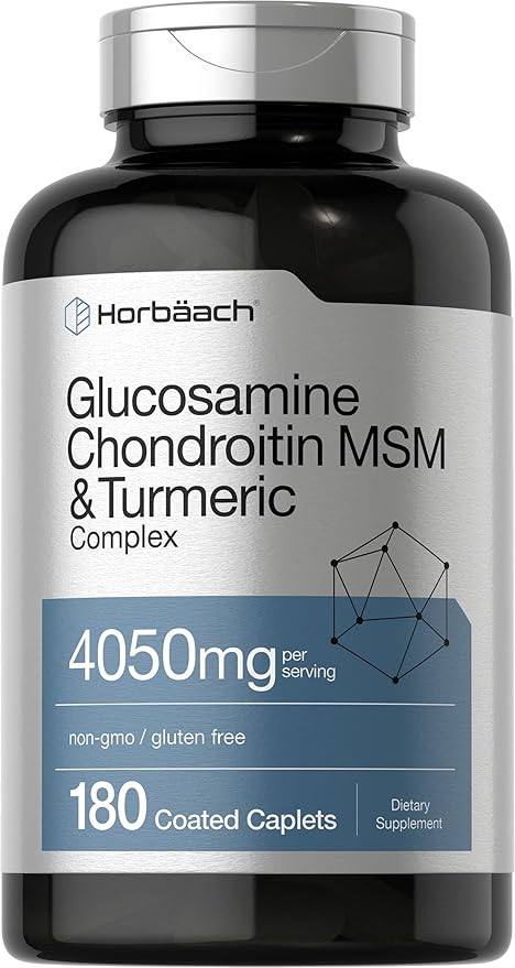 Horbäach Glucosamine Chondroitin with Turmeric & MSM 4050 mg 180 Caplets