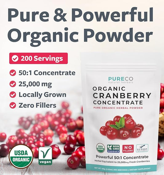 USDA Cranberry Powder Organic Certified (200 Servings)