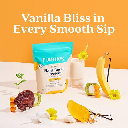 Further Food Organic Vegan Protein Powder Vanilla 20g of 19.05 Oz