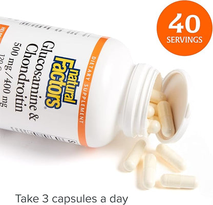 Natural Factors, Glucosamine & Chondroitin, Supports 120 Capsules