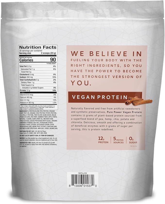 Dr. Mercola Vegan Protein, Sweet Cinnamon, 24.3 Ounces (1 lb. 8.3 Ounces)