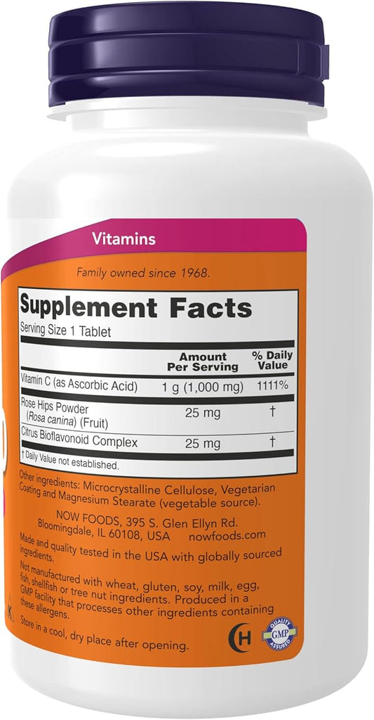 NOW Supplements, Vitamin C-1,000 with Rose 100 Tablets 2)