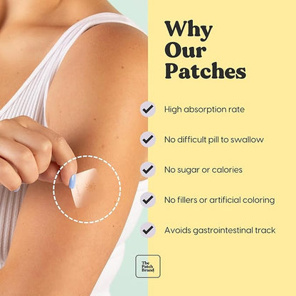 The Patch Brand Energy Patches | Supports Energy with Caffeine and B5 and B3 | All Natural Vitamins & Mineral Patch Plant Based and Cruelty Free Water Resistant Patches That Last All Day