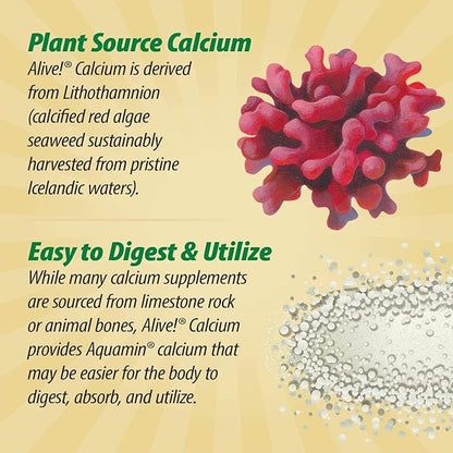 Nature's Way Alive! Calcium Max Absorption, D3 & K2, Magnesium, 60 Tablets