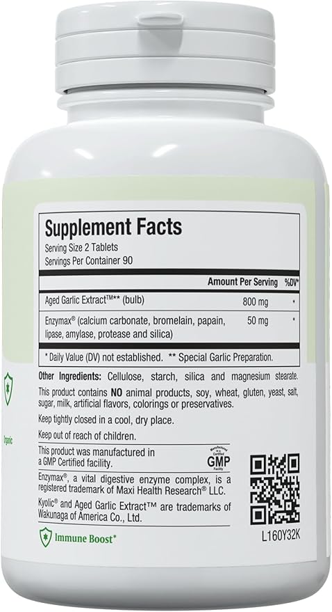 Maxi Health Kyolic Organic Garlic Supplement (180 Count)