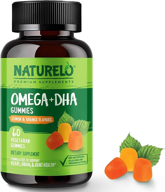 NATURELO Vegetarian DHA and Omega 3 60 Gummies