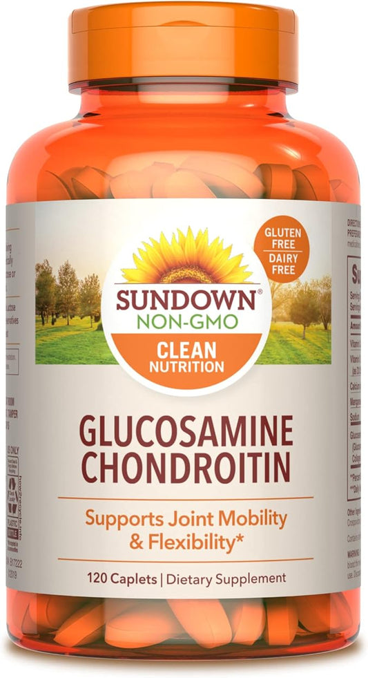Sundown Glucosamine Chondroitin, Joint Support Supplement, D3, 120 120 Caplets