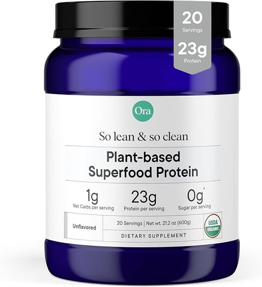 Ora Organic Vegan Protein Powder 23g Plant 20 Servings,