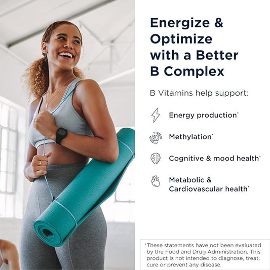 Designs for Health Methylated Vitamin B Complex - Vitamin B Supplements with B12 Vitamins, B1, B3, Niacin, B6, Folate & Biotin - Methylated Multivitamin for Metabolic + Heart Health (60 Capsules)