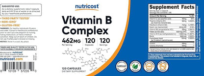 Nutricost High Potency Vitamin B Complex 462mg, 120 120 Capsules