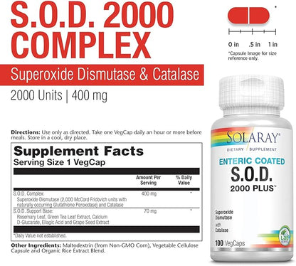 Solaray S.O.D. 2000 Plus, Capsule (Btl-Plastic) 400mg 100ct 100ct