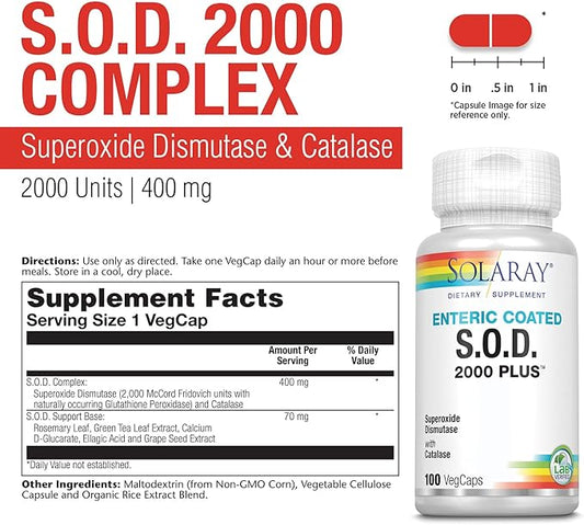 Solaray S.O.D. 2000 Plus, Capsule (Btl-Plastic) 400mg 100ct 100ct