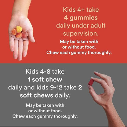 SmartyPants Kids Multivitamin Gummies & Kids 3 Fish 30 Day