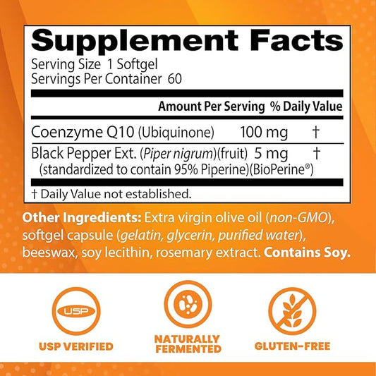 Doctor's Best High Absorption CoQ10 100 mg, 60 SoFtgels