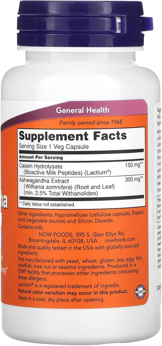NOW Supplements, Ashwagandha Stress Relief, Mood 60 Veg
