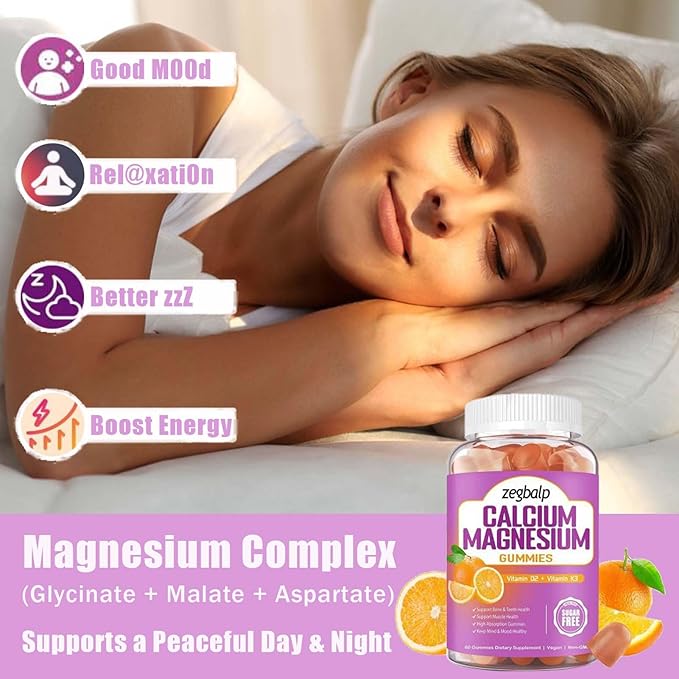 Sugar Free Calcium Magnesium Gummies D3 & K2 for