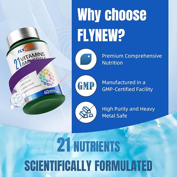 21 Vitamins &Minerals All-in-One Support, Vitamin d3 k2, k2, Vitamin USA-60 Capsules