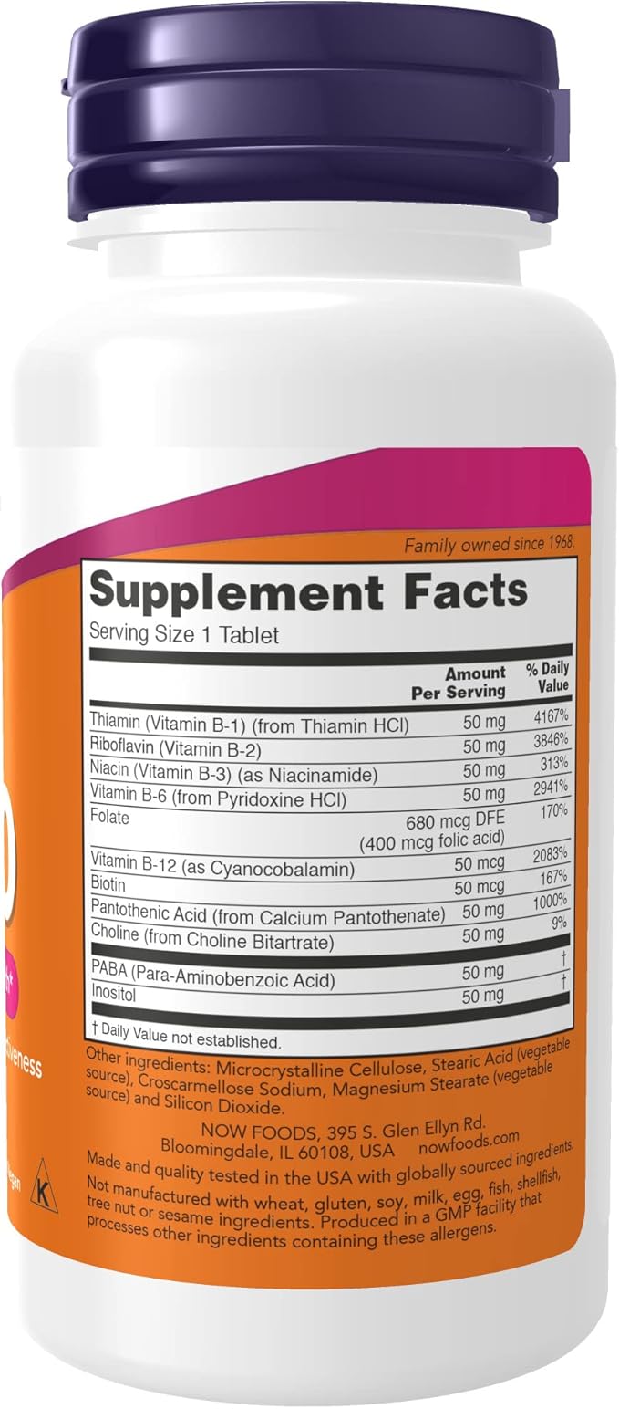 NOW Supplements, Vitamin B-50 mg, Energy 100 Tablets 2)