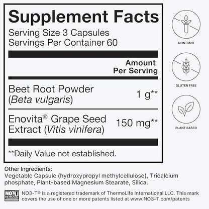 humanN SuperBeets Beet Root Capsules Quick Release 1000mg, Helps Support Nitric Oxide Production, Blood Pressure, Heart Health, Contains Non-GMO Beetroot Powder, Studied Antioxidants 180 Count