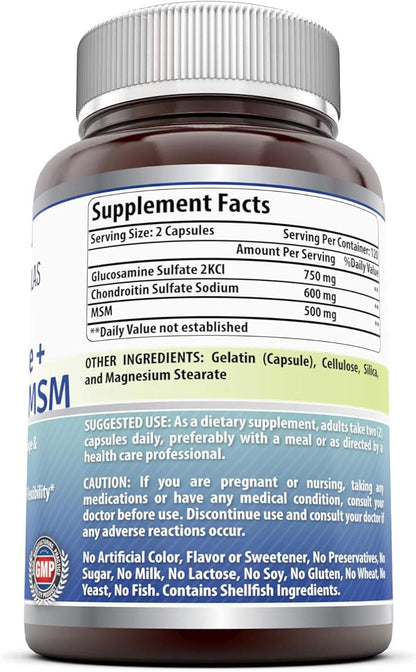 Amazing Formulas Glucosamine Chondroitin MSM 1850 (240 Count 2 Pack)