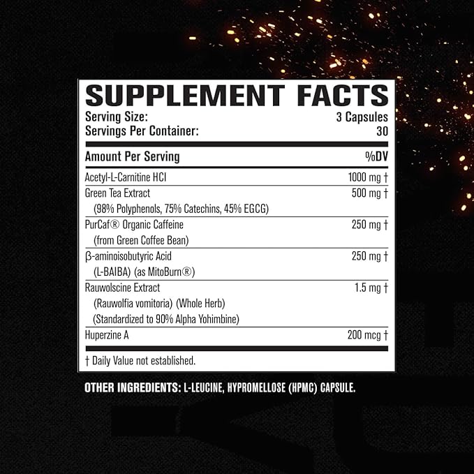 Jacked Factory Burn-XT Max - High-Performance Thermogenic Fat Burner & Appetite Suppressant for Weight Loss w/PurCaf Organic Caffeine, MitoBurn, Green Tea, Acetyl L Carnitine & More - 90 Capsules