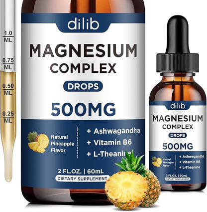 Triple Magnesium Complex Supplement-Magnesium Glycinate, Citrate, 500mg with B6 for