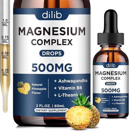 Triple Magnesium Complex Supplement-Magnesium Glycinate, Citrate, 500mg with B6 for