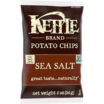 Kettle Brand Potato Chips, Sea Salt Kettle Chips, Snack Bag, 2 Oz (Pack of 6)