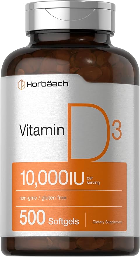 Horbäach Vitamin D3 10000 IU 500 Softgels 250mcg |