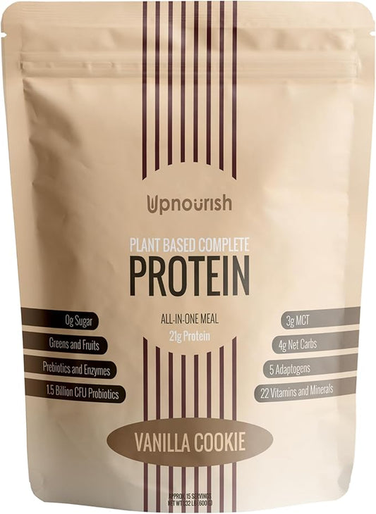 UpNourish Vanilla Cookie Vegan Protein Powder, 15 Servings