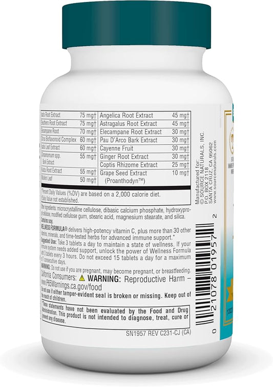 Source Naturals Wellness Formula Bio-Aligned Vitamins 45 Tablets