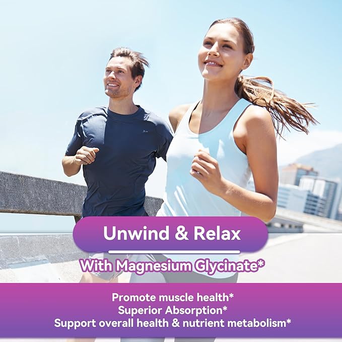 Magnesium Glycinate Gummies 400mg with L-Threonate 200mg - Sugar-Free Magnesium Potassium Supplement with Vitamin D, B6, CoQ10 for Muscle - 120 Mixed Berry Flavored Gummies