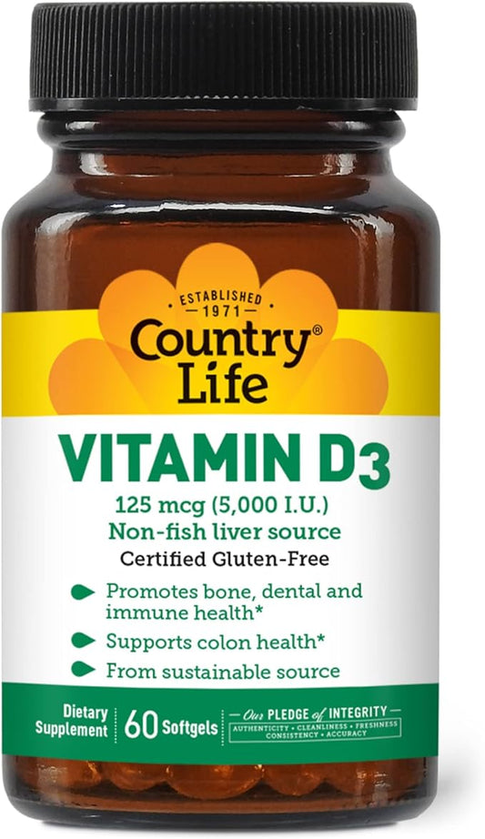 COUNTRY LIFE Vitamin D3 5000 IU, 60 CT