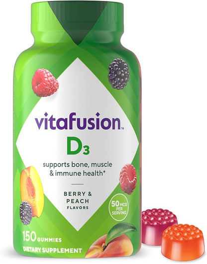 Vitafusion Vitamin D3 Gummy Vitamins 50 mcg 75 Day 150 Count