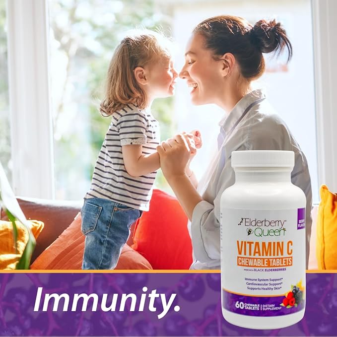 Elderberry Queen Chewable Vitamin C 500mg 60 Count
