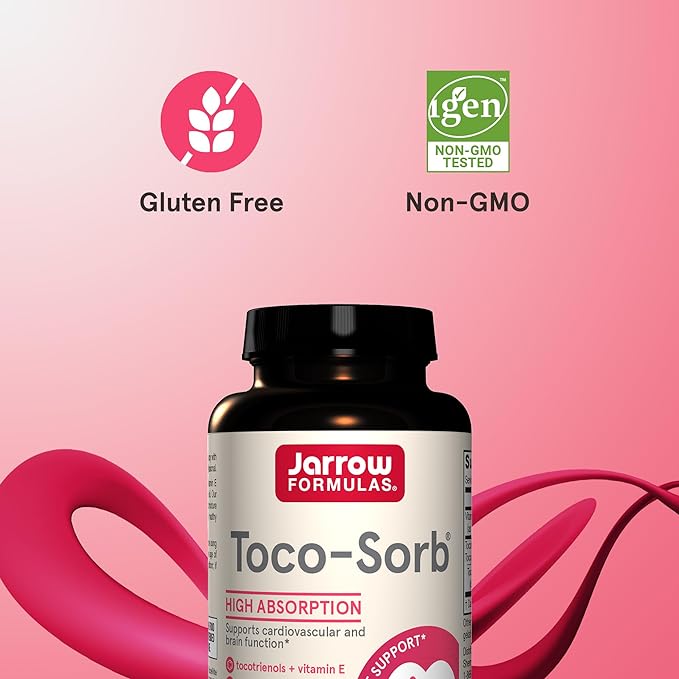 Jarrow Formulas Toco-Sorb Cardiovascular Health and 60 Softgels, 30 Day