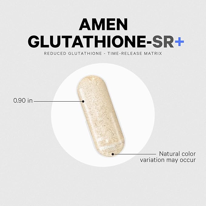 Amen Glutathione-SR+ Advanced Sustained-Release Supplement 2-Month Supply 60 Capsules